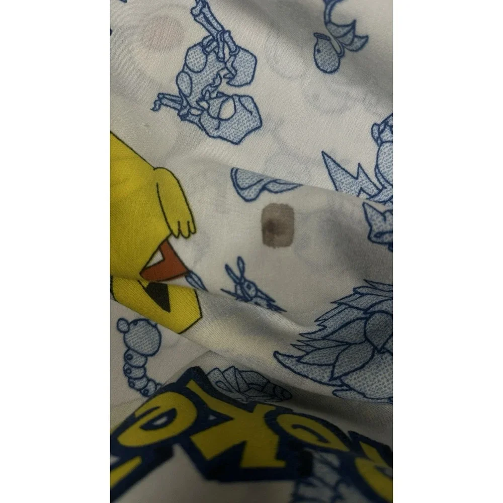 Pokemon Twin Flat Sheet 1998 Nintendo USA No Stains 1st Gen Pikachu Cotton Blend